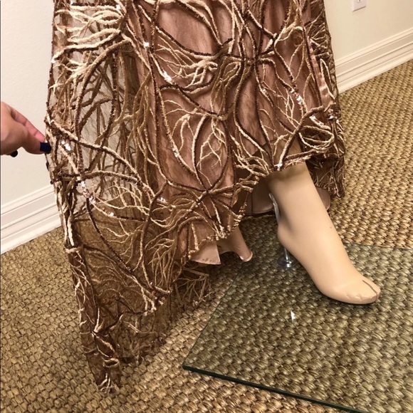Aidan Mattox Dress Rose Gold Lace Sequin 4 EUC - Picture 8 of 8